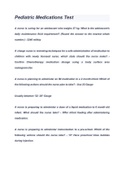 Pediatric Medications Test &lpar; A&plus;GRADED 100&percnt; VERIFIED&rpar; 2022 LATEST