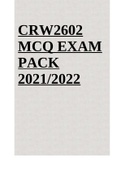 CRW2602 MCQ EXAM PACK 2021/2022