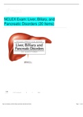     NCLEX Exam: Liver, Biliary, and Pancreatic Disorders (20 Items)                        1.6K SHARES   1.1	K Facebook	0	1	504                  This nursing exam covers topics about the Liver, Biliary, and Pancreatic Disorders. Test your knowledge with t
