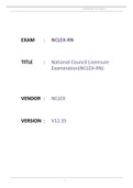 BEST NCLEX-RN V12.35 NATIONAL COUNCIL LICENSURE EXAMINATION(NCLEX-RN) GRADED A+