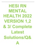 BH HESI 2022&period;version 1&comma;2&comma;3 complete latest solution&comma; HESI  RN MEALTAL HEALTH 