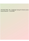 NST2602 PSBL 100 - Challenges facing SA School system - Kaylen Barnard – 225653885.