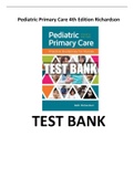 Test Bank For Pediatric Primary Care 4th Edition by Richardson All Complete Chapters