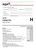 AQA GCSE CHEMISTRY Higher Tier Question Paper 2H 2021