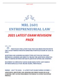 MRL 2601 - 2021 EXAM PACK WITH ALL THE ANSWERS PASS WITH DISTICTION.