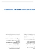 Exam (elaborations) ADVANCED LIFE TRAUMA 4 ATLS Post -2022-graded 
