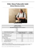 NUR 347 Elder Abuse/Vulnerable Adult Clinical Dilemma Activity John Peterson, 82 years old