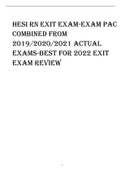 HESI RN EXIT EXAM-EXAM PACK COMBINED FROM 2019 2020 2021 ACTUAL EXAMS-BEST FOR 2022 EXIT EXAM REVIEW