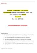 MTE1501 - Mathematics 1 For Teachers Assignment 4 Semester 1 2022