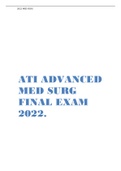 ATI ADVANCED MED SURG FINAL EXAM 2022 COMPLETE WITH ALL THE ANSWERS