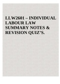 LLW2601 SUMMARY STUDY NOTES & REVISION QUIZ’S.