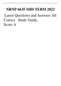 NRNP_6635_MID_TERM_2022_Latest_Questions_and_Answers_All_Correct_Study_Guide