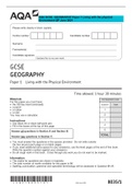 AQA GCSE GEOGRAPHY Paper 1 Living with the physical Environment QP June 2021