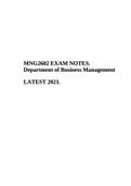 MNG2602 EXAM NOTES. Department of Business Management