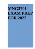 MNG3701 EXAM PREPARATION FOR 2022