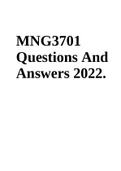 MNG3701 Questions And Answers 2022.