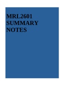 MRL2601 STUDY SUMMARY NOTES 