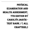 Physical  Examination and  Health Assessment,  7th Edition by  Carolyn Jarvis - Test Bank / ( all  chapters,)