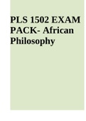 PLS1502 EXAM PACK- African Philosophy