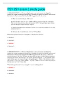 PSY 291 exam 3 study guide COMPLETE QUESTIONS AND ANSWERS 2022&sol;2023 UPDATE