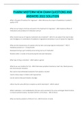PHARM MIDTERM NEW EXAM QUESTIONS AND ANSWERS 2022 SOLUTION