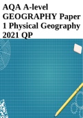 AQA A-level GEOGRAPHY Paper 1 Physical Geography 2021 QP