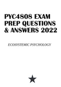 PYC4808 EXAM PREP QUESTIONS & ANSWERS 2022
