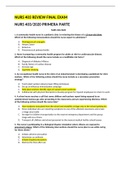 Exam &lpar;elaborations&rpar; NURSING 403 COMMUNITY FINAL EXAM REVIEW 403 REVIEW FINAL EXAM NURS 403&sol;2020 PRIMERA PARTE NURS 403&sol;2020
