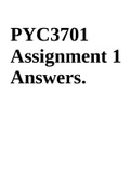 PYC3701 Assignment 1 Answers.