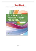 Test Bank for Psychiatric-Mental Health Nursing 8th edition by Sheila L. Videbeck