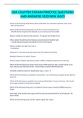 CNA CHAPTER 9 EXAM PRACTICE QUESTIONS AND ANSWERS 2022 NEW DOCS