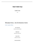 Marketing An Introduction, Updated Sixth Canadian Edition, Armstrong - Exam Preparation Test Bank (Downloadable Doc)