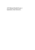 ATI Mental Health Exam 1 Questions And Answers.