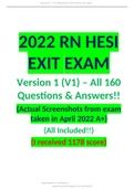 2023 HESI EXIT RN V1 EXAM REAL [NEW All 160 Qs & As Included - Guaranteed Pass A+!!! (All Brand New Q&A Pics Included)