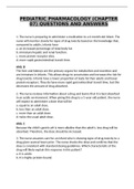 Pharmacology Chapter 7- Pediatric Pharmacology&vert;QUESTIONS AND ANSWERS