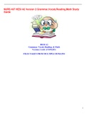 NURS 407 HESI A2 Version 2 Grammar, Vocab, Reading, Math Study Guide