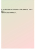 ATI Fundamentals Proctored Exam Test Bank 2020 – 2021.