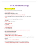 NUR 2407 Pharmacology Questions And Answers/Complete Solution/RATED A+