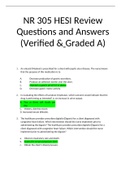 NURS 6401&sol; NR 305 HESI Review Questions and Answers &lpar;Verified & Graded A&rpar;