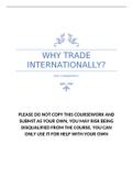 Distinction BTEC Business Unit 5 Assignment 1 - Why Trade Internationally