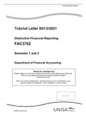 Distinctive Financial Reporting FAC3702 Semester 1 and 2