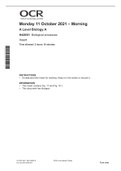 OCR A A Level Biology 2021 Paper 1 Insert