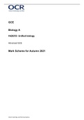OCR A A Level Biology 2021 Paper 3 Mark Scheme 