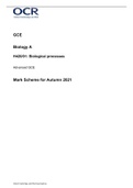 OCR A A Level Biology 2021 Paper 1 Mark Scheme
