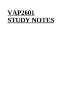 VAP2601 STUDY NOTES
