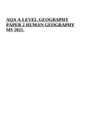 AQA A-LEVEL GEOGRAPHY PAPER 2 HUMAN GEOGRAPHY MS 2021