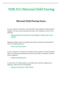 Exam 1 - NUR2513 / NUR 2513 (Latest 2022 / 2023) : Maternal-Child Nursing - Rasmussen