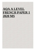 AQA A LEVEL FRENCH PAPER 1 2020 MS