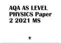 AQA AS LEVEL PHYSICS Paper 2 2021 MS