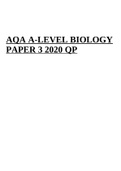 AQA A-LEVEL BIOLOGY PAPER 3 2020 QP